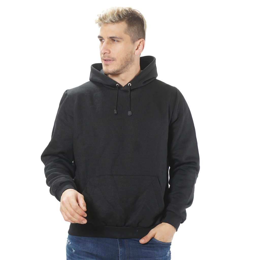 Buzo algodón capucha negro